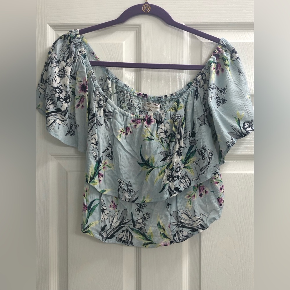 BAND OF GYPSIES Arica Off The Shoulder Crop Top Size Large - Never Worn - Picture 6 of 10
